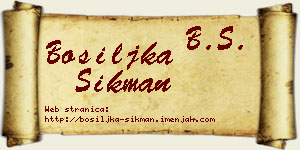 Bosiljka Šikman vizit kartica